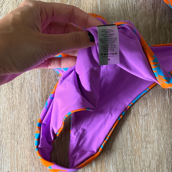 Vibrant Bikini Set in Orange and Purple - Picture 3 of 7